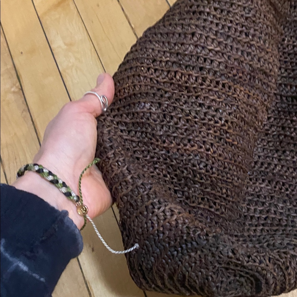 Helen Kaminski Australia 100% raffia Brown Sling woven bucket bag single strap - Picture 6 of 9